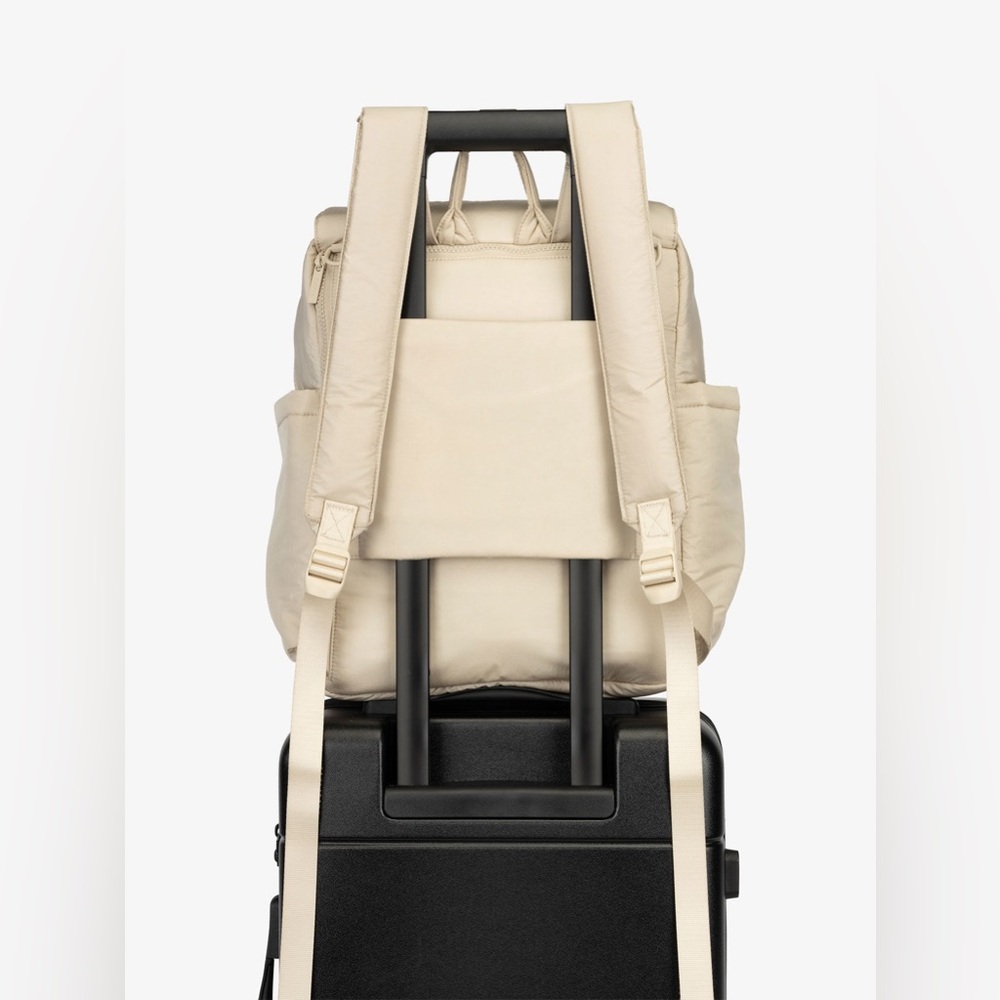 CALPAK Diaper Backpack with Laptop Sleeve in Oatmeal - Picture 2 of 10